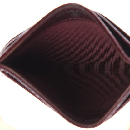 Chanel Distressed Patent Quilted Card Holder Bordeaux 6 of 10
