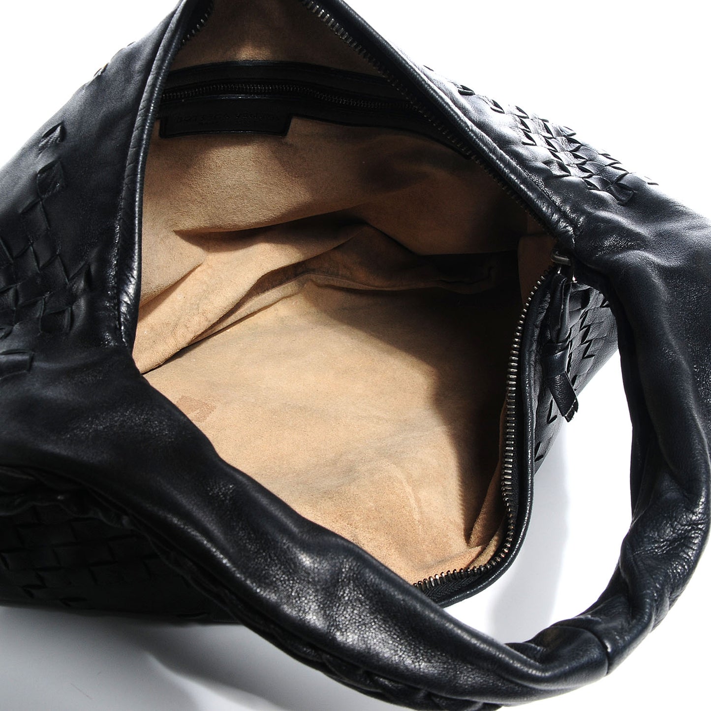 Nappa Intrecciato Medium Veneta Hobo Black
