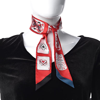 Hermes Silk Jeu de Cartes Twilly Rouge Black Ardoise 2 of 4