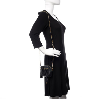 Prada Saffiano Lux Mini Top Handle Crossbody Bag Black 2 of 10