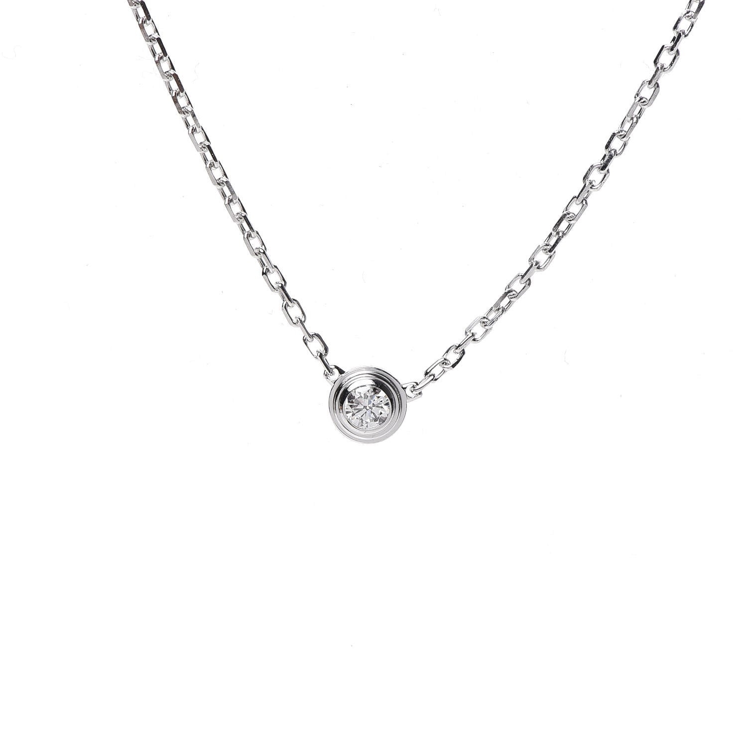 Cartier 18K White Gold Diamond XS D'Amour Pendant Necklace 6 of 7