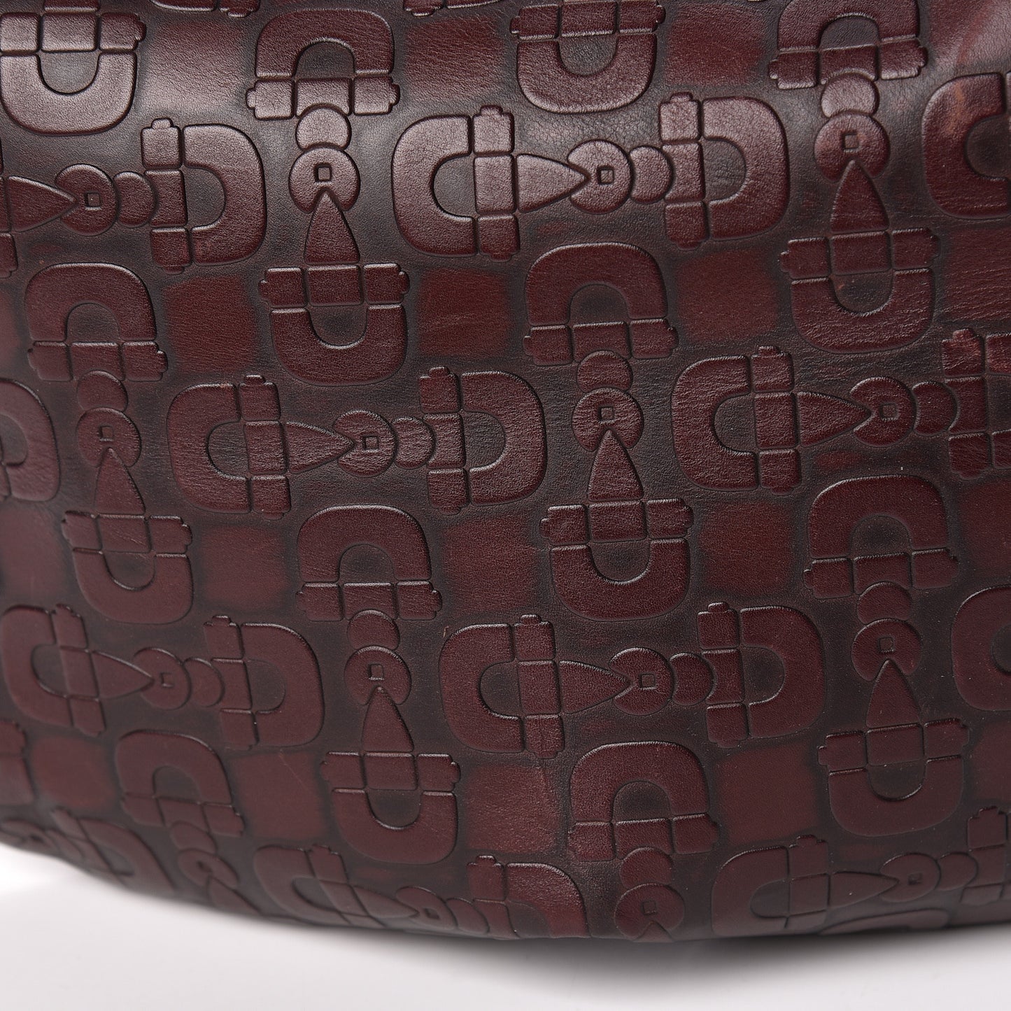 Calfskin Horsebit Embossed Glam Hobo Purple
