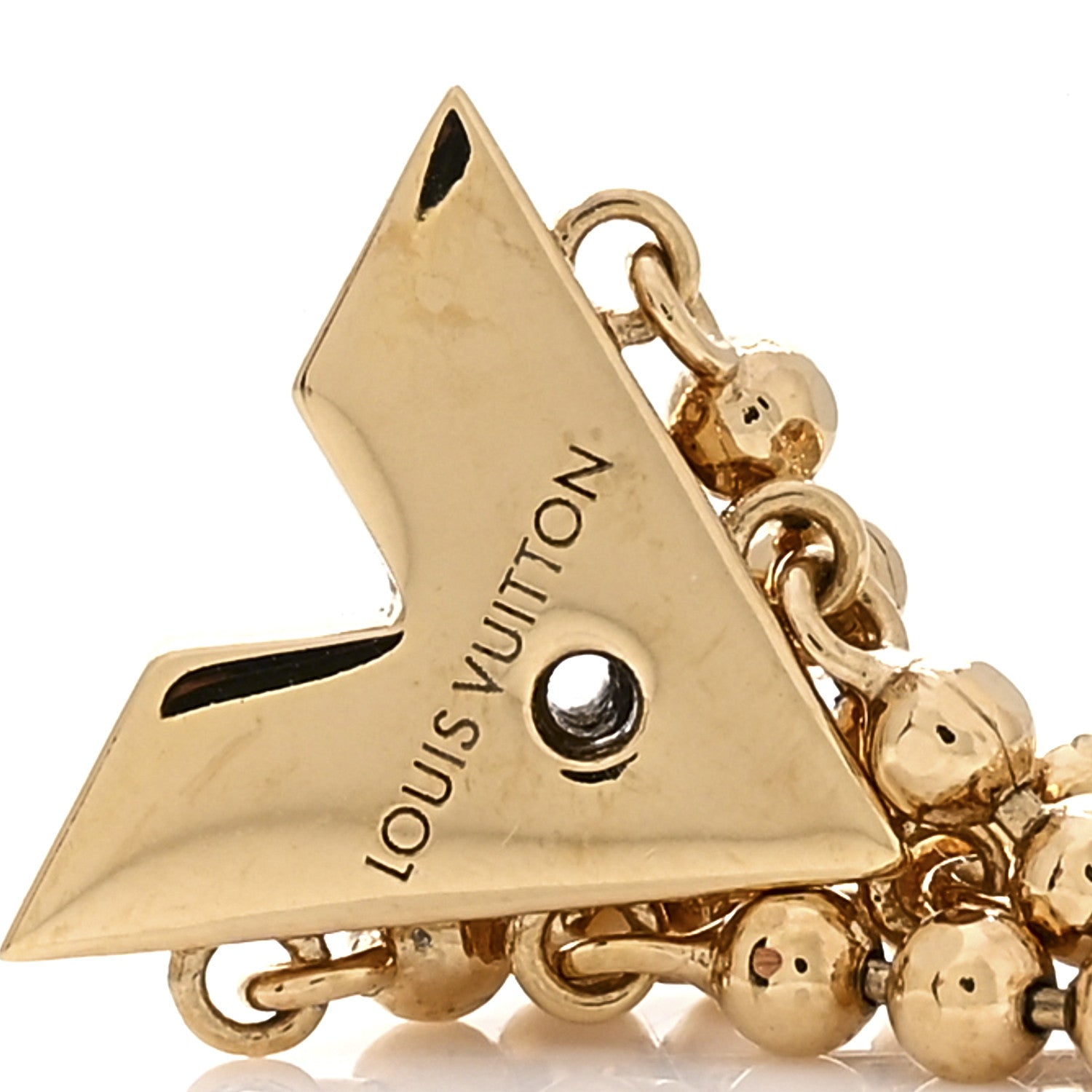 Louis Vuitton V Tassel Earrings Gold 3 of 3