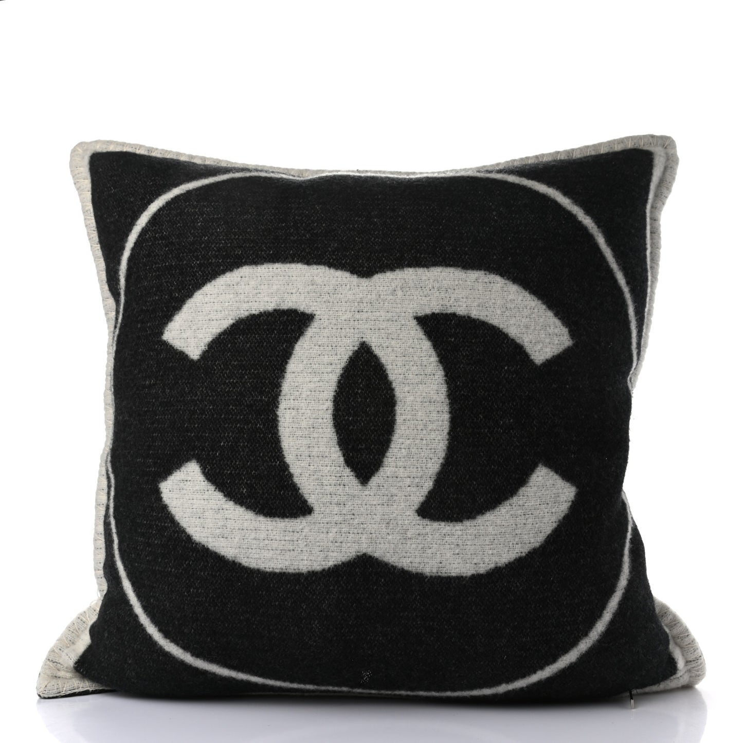 Merino Wool Cashmere CC Pillow Black Beige