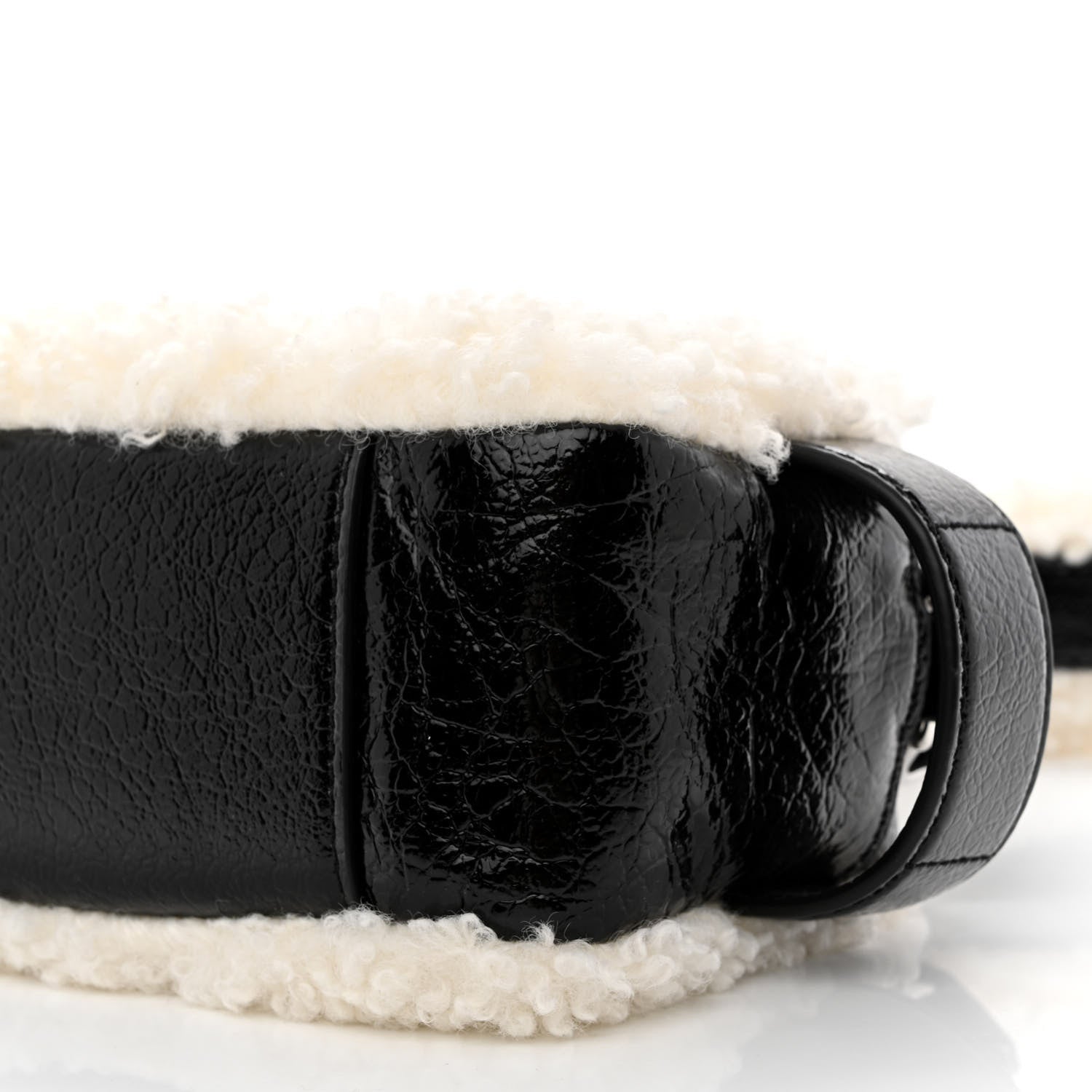 Marc Jacobs Shiny Calfskin Faux Shearling The Camera Bag Black 11 of 11