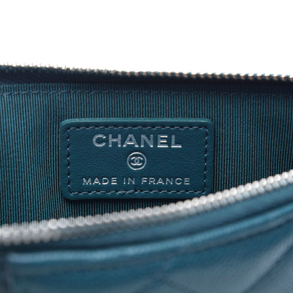 Chanel Caviar Quilted Classic Flat Wallet Pouch Dark Turquoise 7 of 10