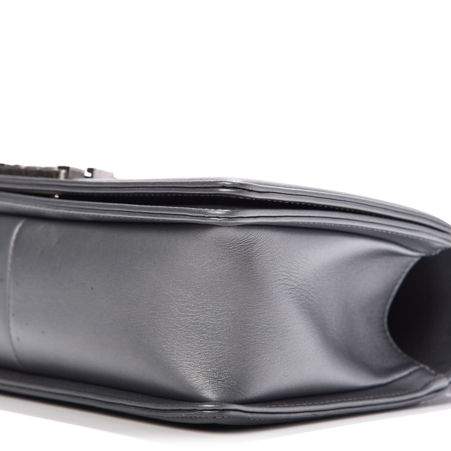 Calfskin Quilted Medium Boy Flap Dark Grey