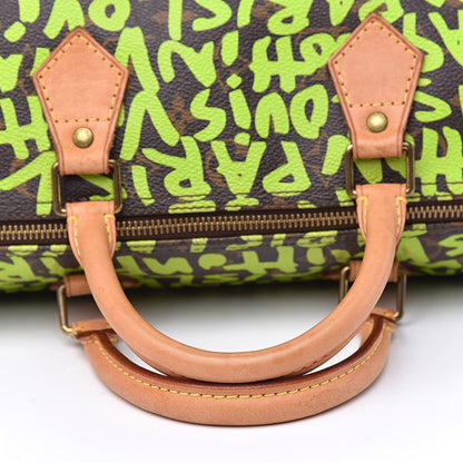 Louis Vuitton Monogram Graffiti Speedy 30 Green 13 of 16