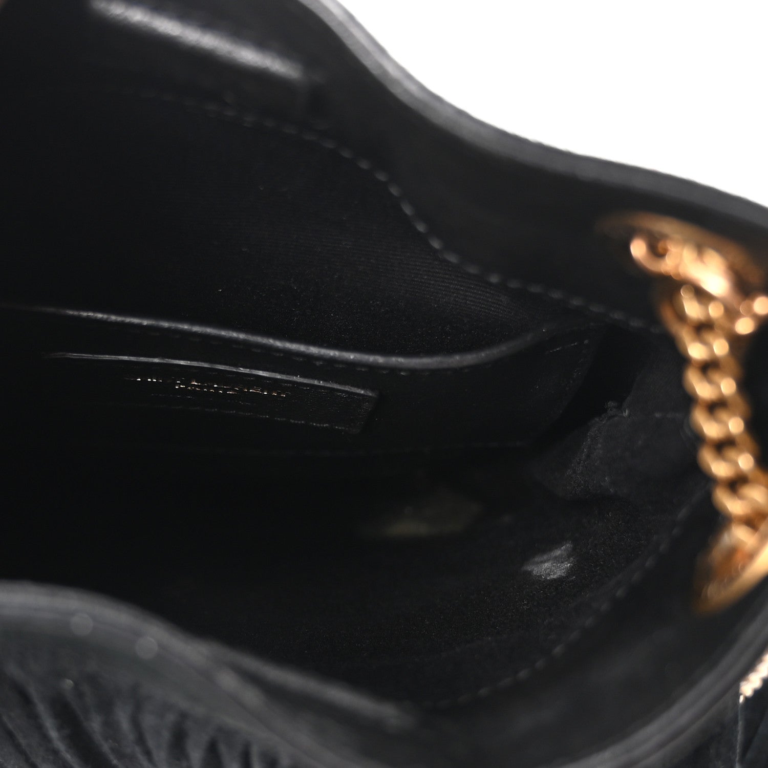 Saint Laurent Suede Calfskin Small Grace Fringed Hobo Bag Rope Black 5 of 10