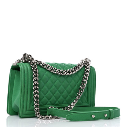 Chanel Caviar Quilted Medium Boy Flap Green 3 of 14
