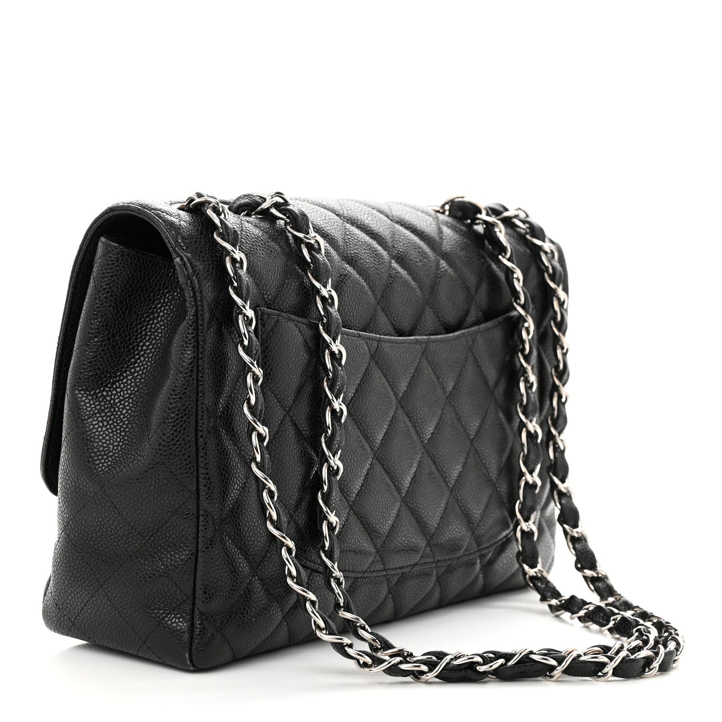 Caviar Quilted Jumbo Single Flap Black
