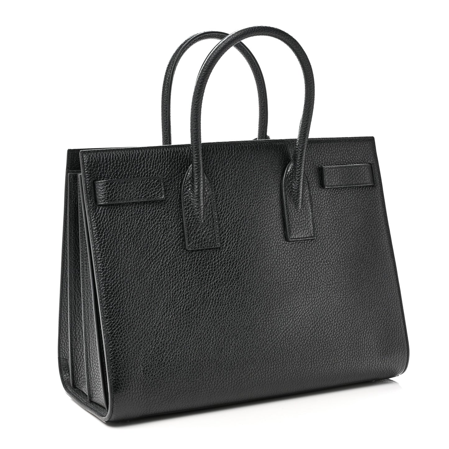 Grained Calfskin Large Sac De Jour Black