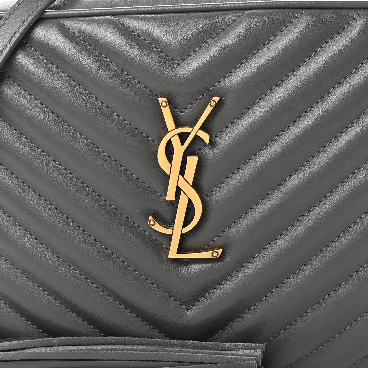 Saint Laurent Calfskin Matelasse Monogram Lou Camera Bag Storm 8 of 10