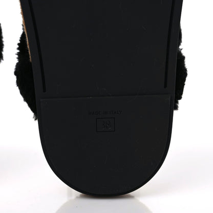 Fendi Shearling FF Fendi Feel Sandals 38 Tobacco Black 8 of 8