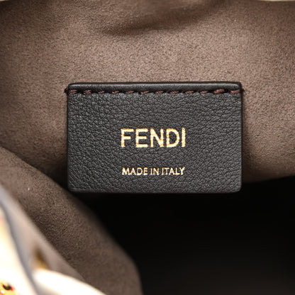 Fendi X FILA Calfskin F is Fendi Mania Fringe Mini Mon Tresor Bucket Bag White 6 of 13