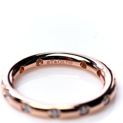 Tiffany 18K Rose Gold Diamond Bezet Band Ring 50 5.5 5 of 6