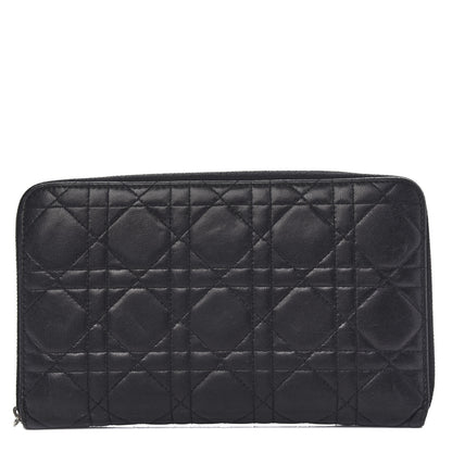 Christian Dior Lambskin Cannage Lady Dior Zip Organizer Wallet Black 1 of 6
