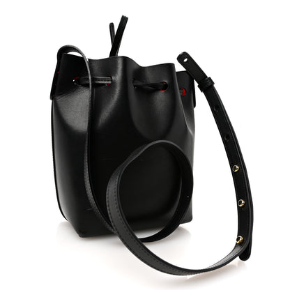 Mansur Gavriel Vegetable Tanned Calfskin Mini Mini Bucket Bag Black Flamma 3 of 10