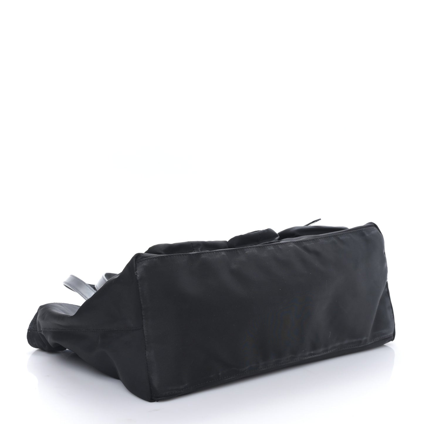 Nylon Front Pockets Tote Black