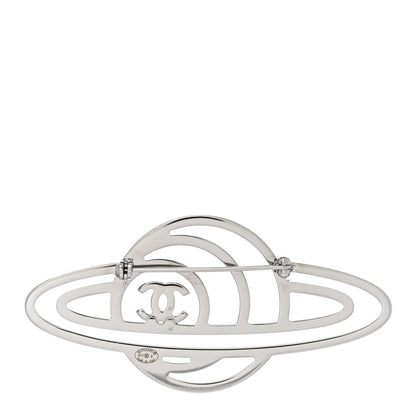 Chanel Crystal CC Planet Brooch Purple Light Blue Silver 3 of 6