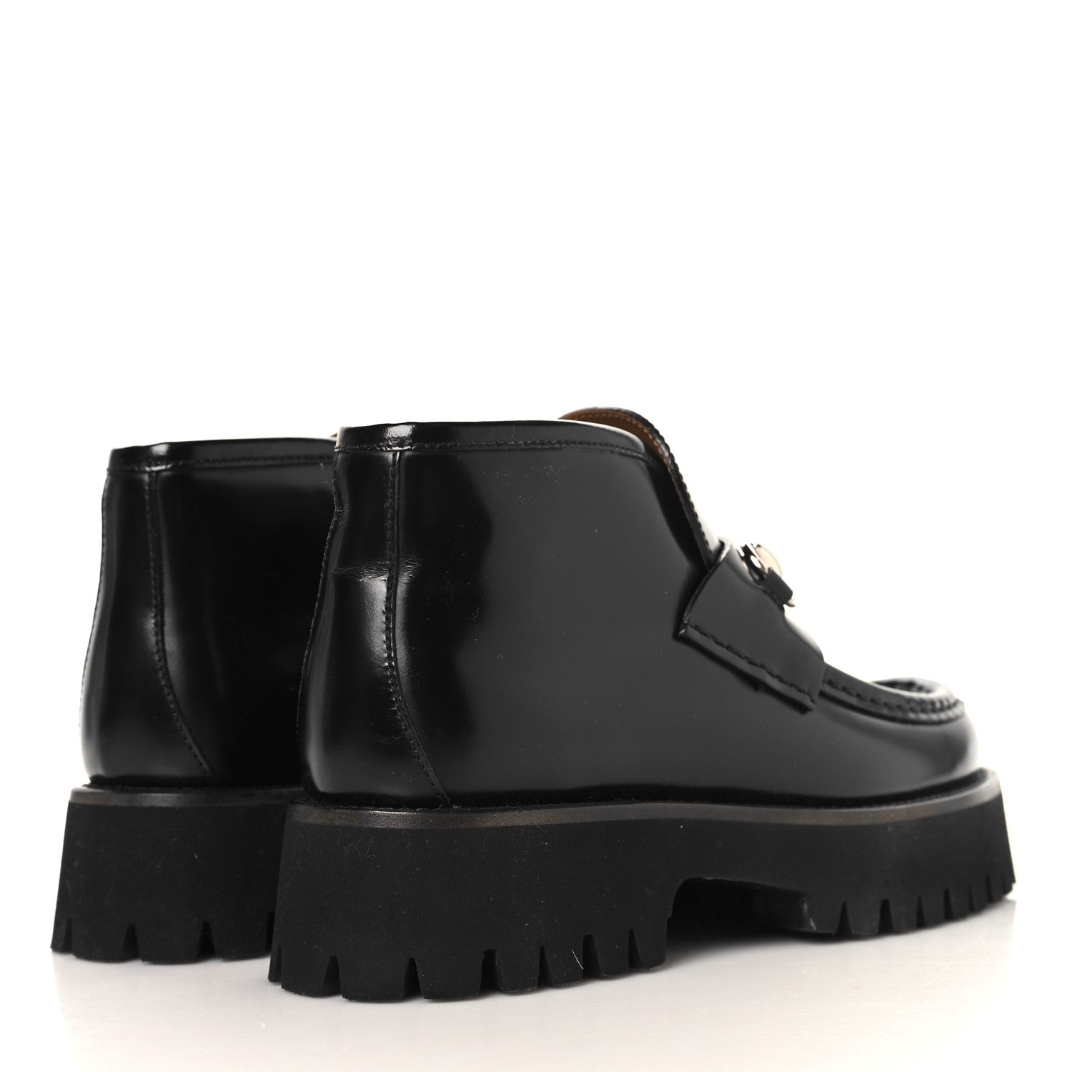 Gucci Cordovan Lux Womens Horsebit Platform Ankle Boots 36 Black 5 of 9