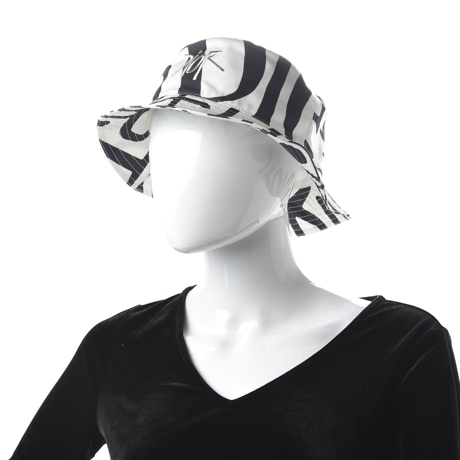Christian Dior X SHAWN STUSSY Bucket Hat L Black White 2 of 9
