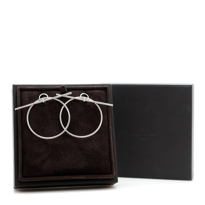 Hermes Sterling Silver MM Loop Earrings 5 of 5
