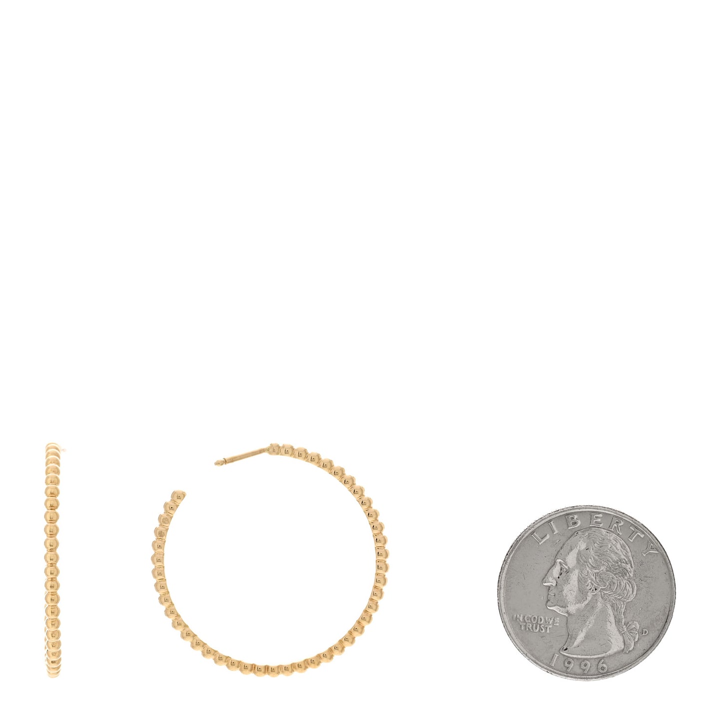 18K Yellow Gold Small Perlee Hoop Earrings