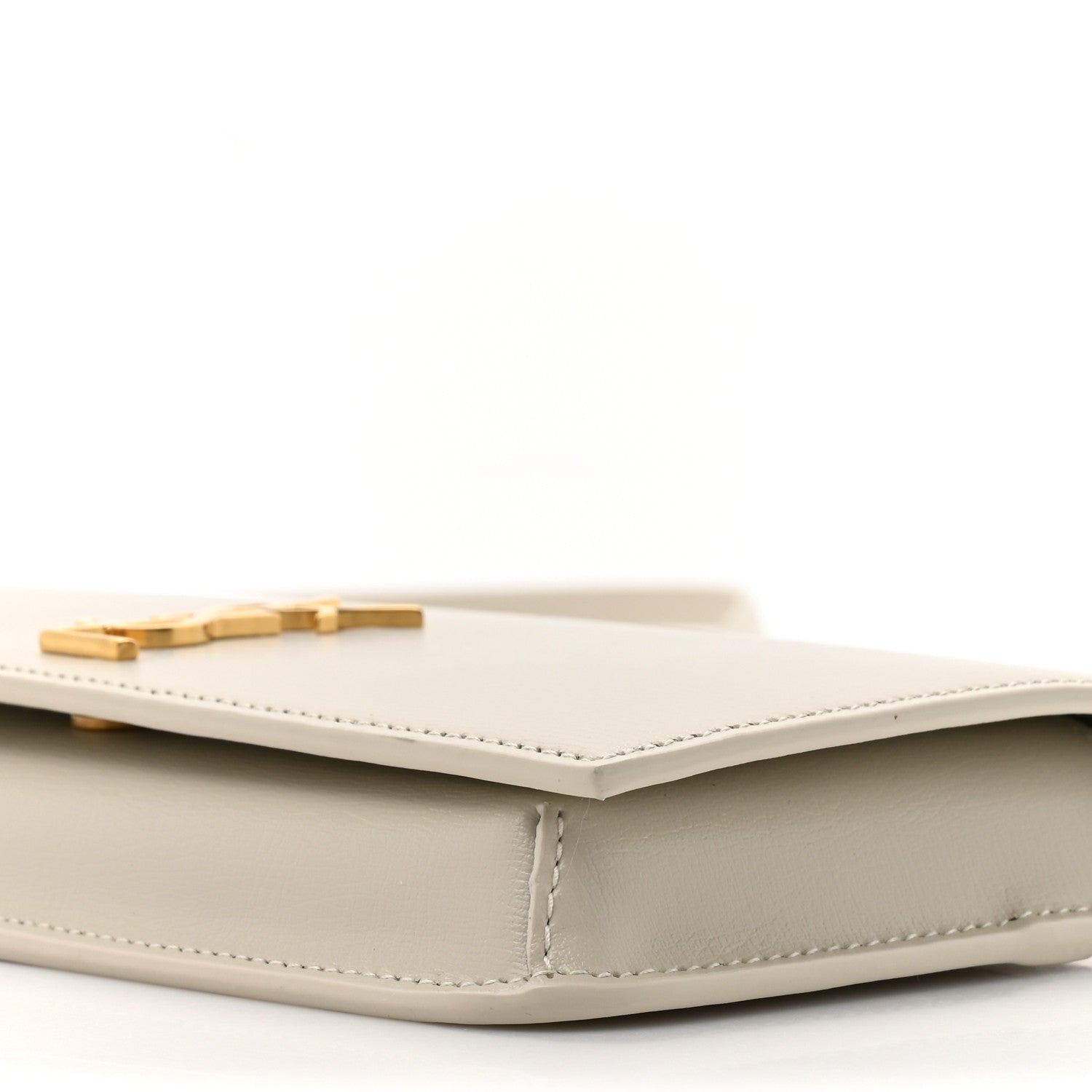 Saint Laurent Smooth Calfskin Monogram Phone Holder Crossbody Crema Soft 8 of 10