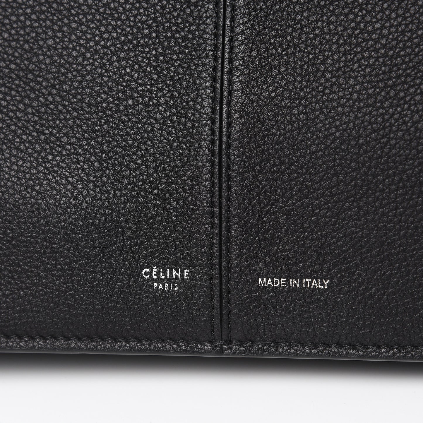 Baby Grained Calfskin Medium Tri-Fold Bag Black