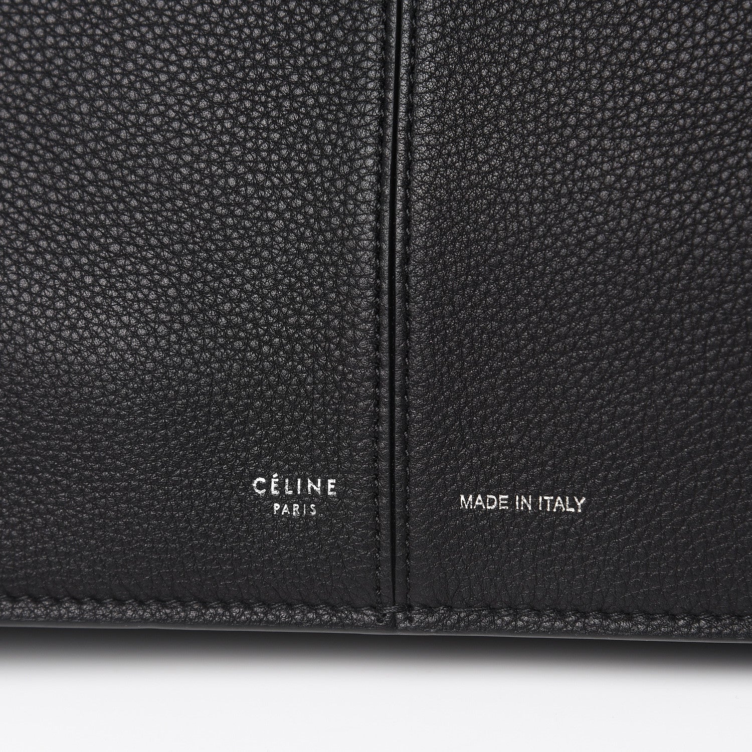 Celine Baby Grained Calfskin Medium Tri-Fold Bag Black 9 of 9