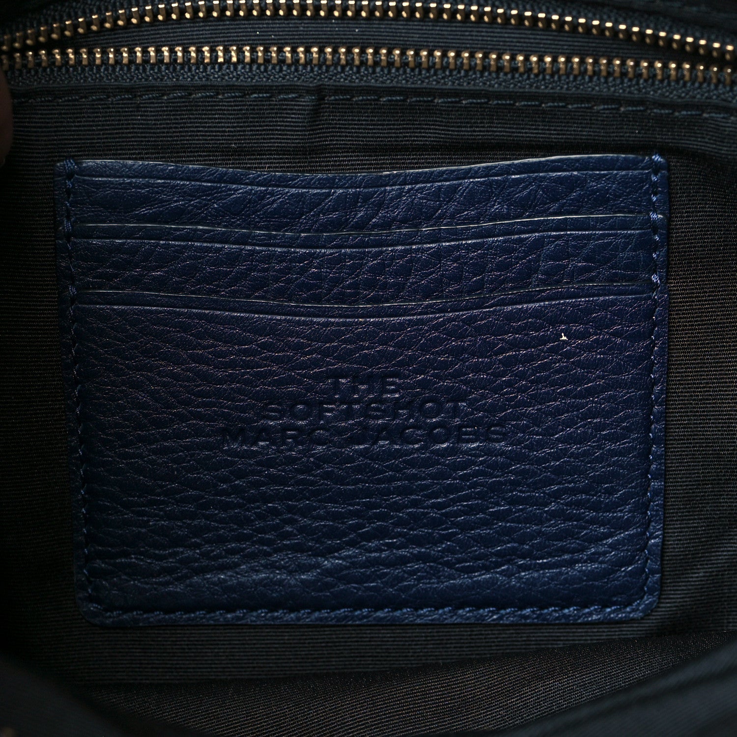 Marc Jacobs Supple Natural Grain Calfskin The Softshot 27 Bag Navy 7 of 11