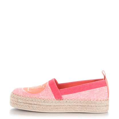 Louis Vuitton Canvas Blue Shore Espadrille Flats 37 Corail 1 of 8