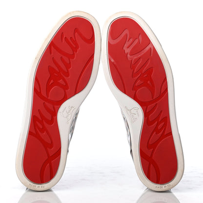 Christian Louboutin Patent Degrade Leopard Print Mens Louis Junior Spikes Flat Sneakers 41 Latte 5 of 8