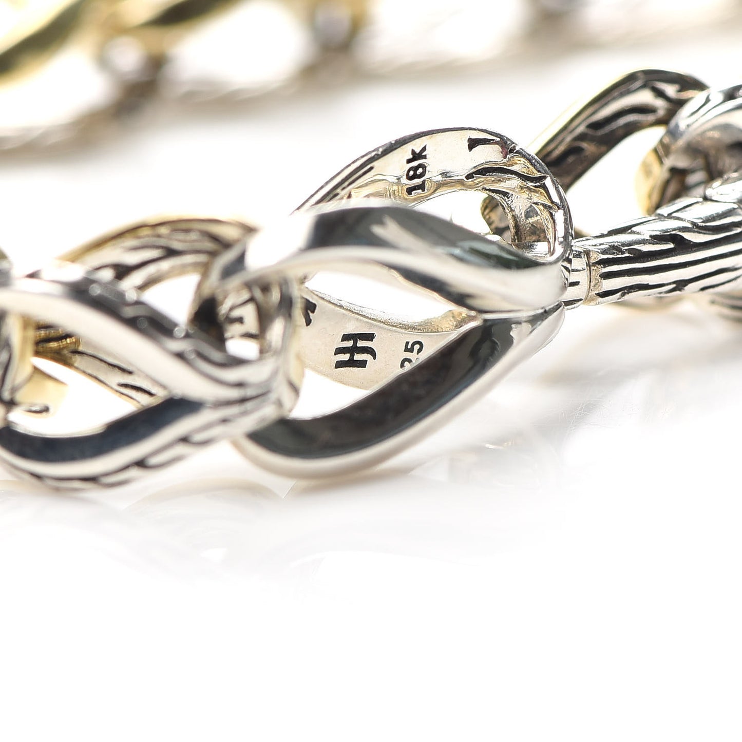 Sterling Silver 18K Yellow Gold Asli Reversible Classic Chain Link Bracelet