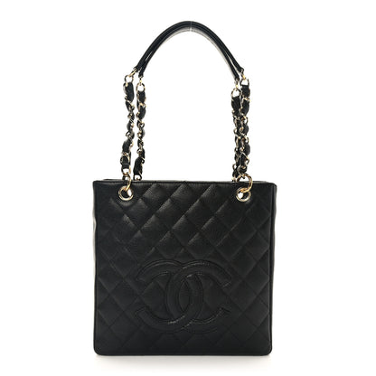 Chanel Caviar Quilted Petit Shopping Tote PST Black 1 of 10