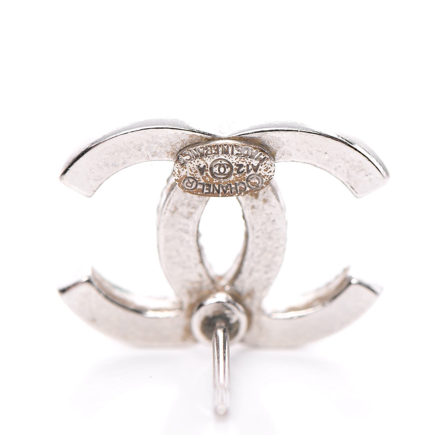 Chanel Crystal CC Earrings Silver 4 of 7