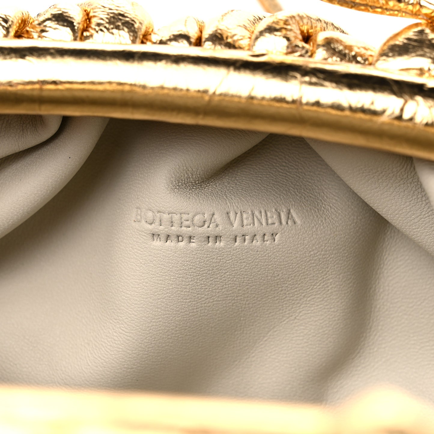 Metallic Crinkled Lambskin The Mini Pouch Oro