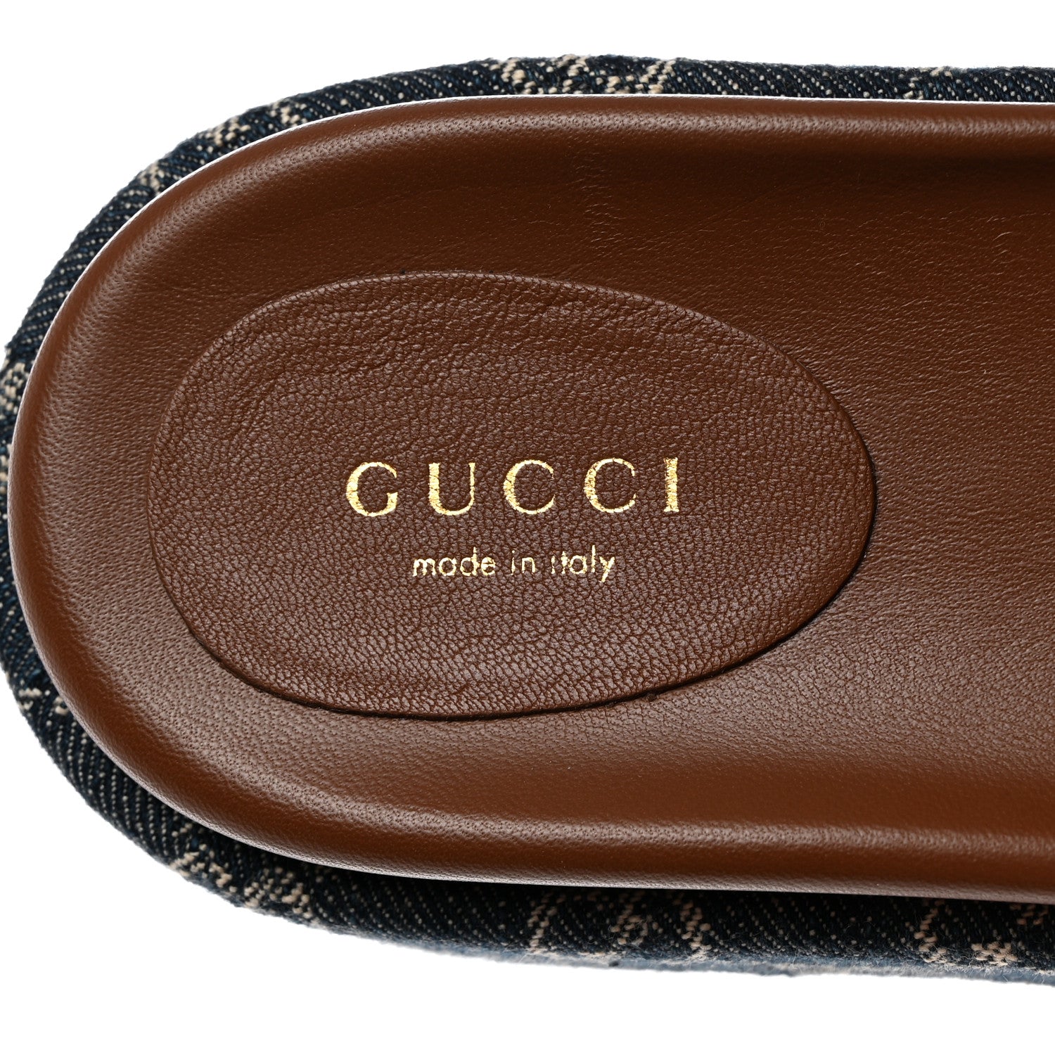 Gucci New Denim GG Monogram Angelina Platform 55mm Slide Sandals 37 Blue Tea 6 of 8