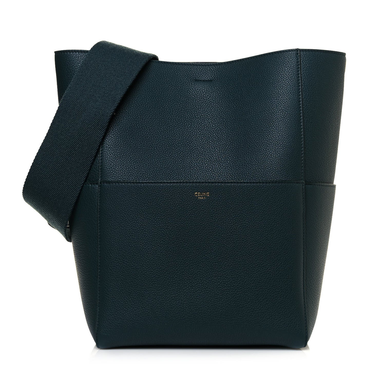 Soft Grained Calfskin Sangle Bucket Bag Amazone