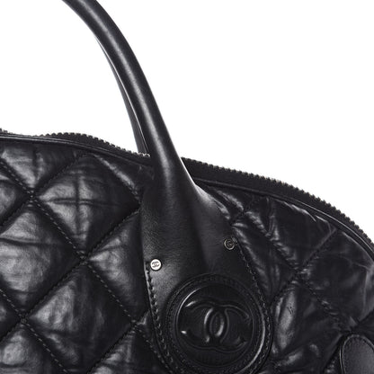 Chanel Coated Canvas Quilted Large Garment Travel Bag Black 13 of 16