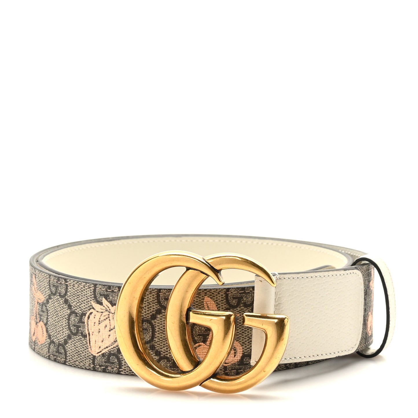 GG Supreme Monogram Matte Plutone Calfskin Double G 40mm Belt 95 38 Beige Ebony Mystic White