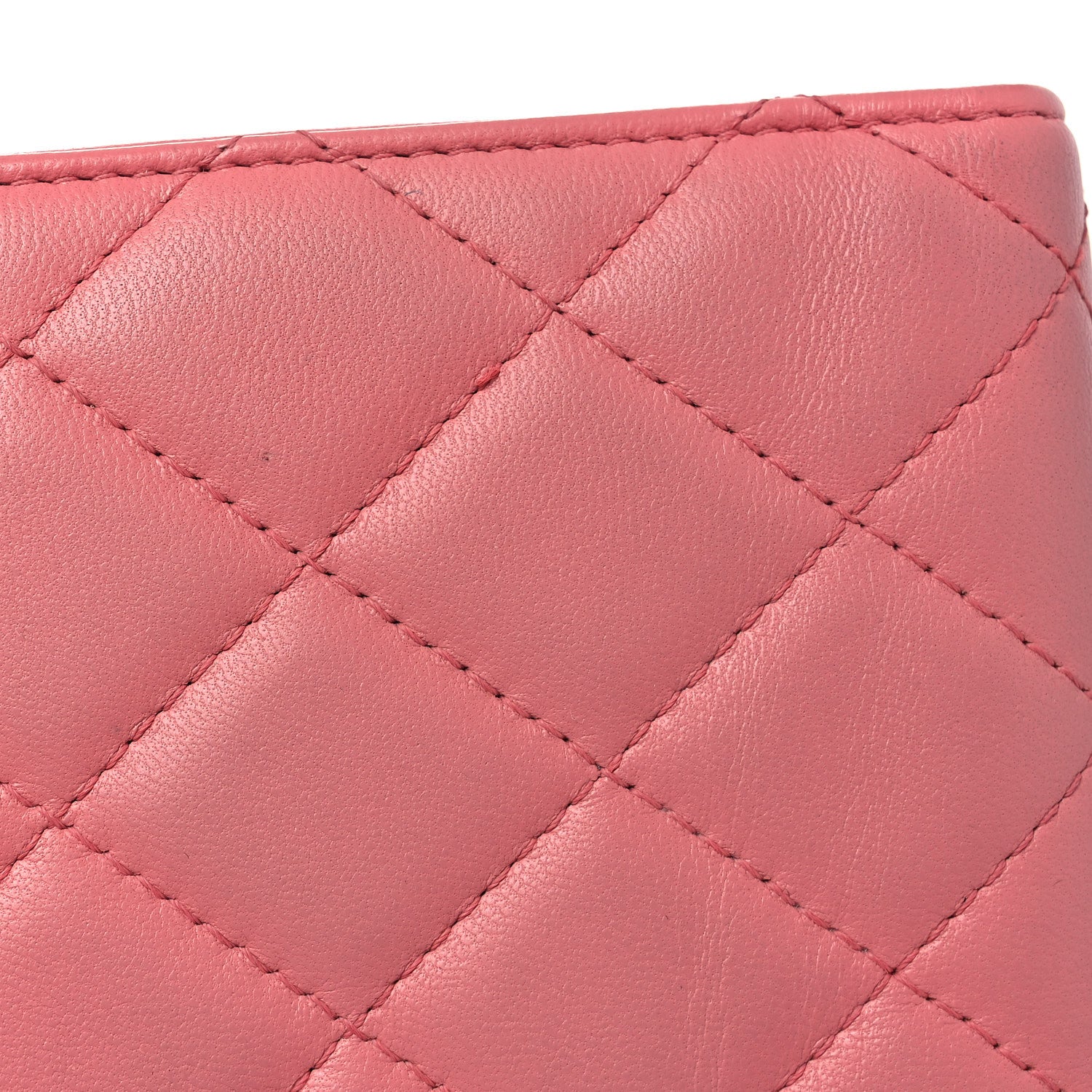 Chanel Lambskin Quilted Yen Wallet Pink 10 of 14