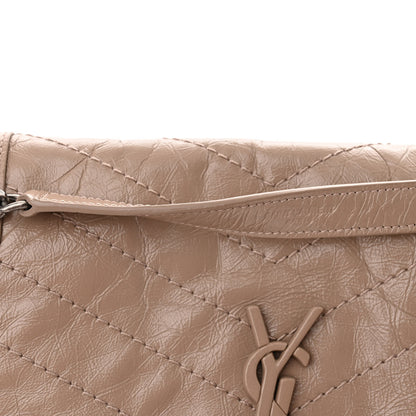 Saint Laurent Crinkled Calfskin Matelasse Monogram Medium Niki Chain Satchel Dusty Grey 11 of 11
