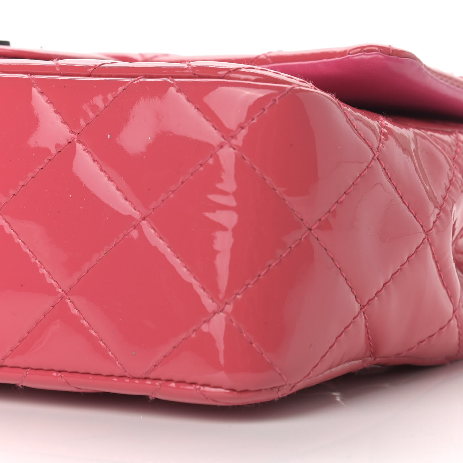 Chanel Patent Calfskin Quilted Mini Rectangular Flap Pink 9 of 11