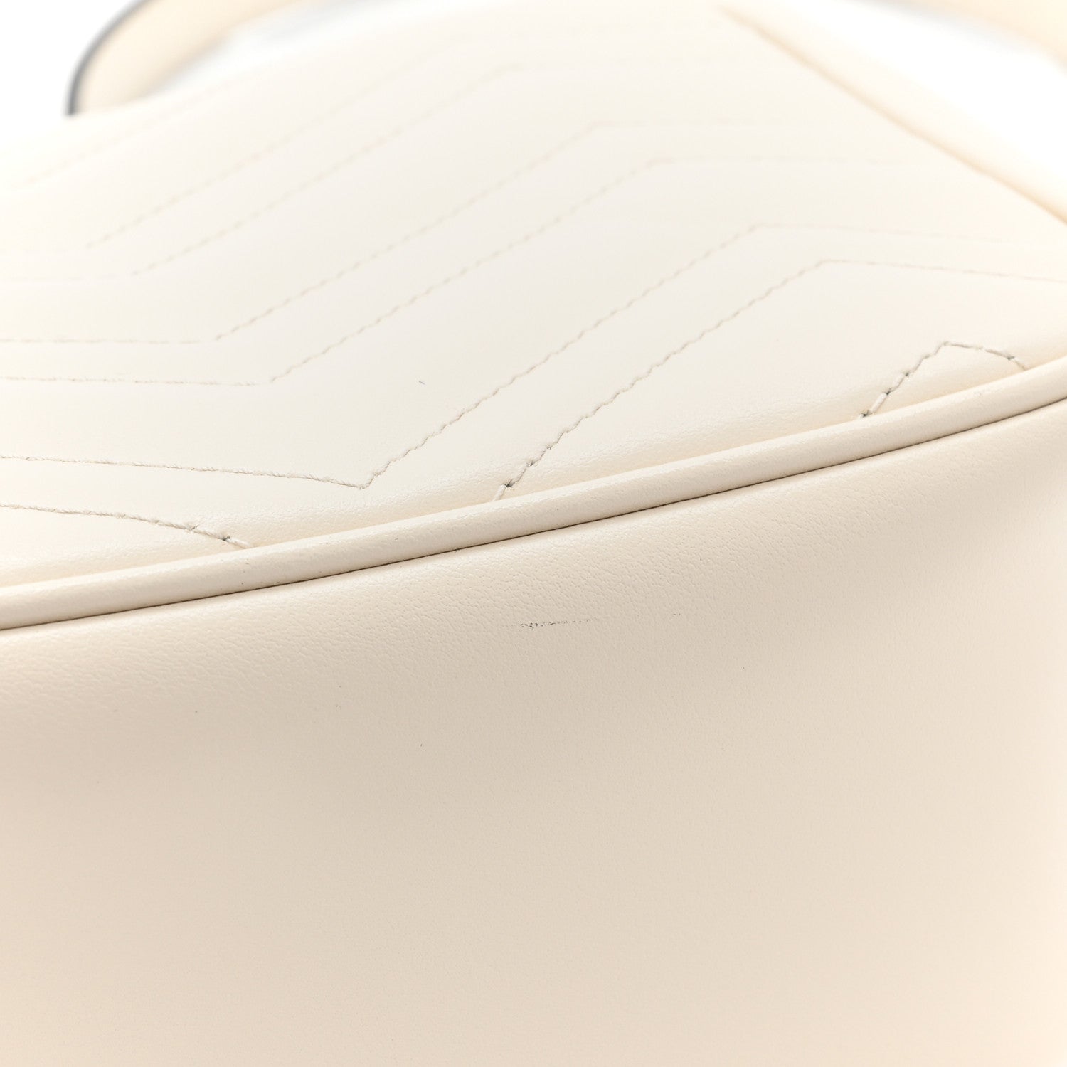 Gucci Calfskin Matelasse Mini GG Marmont Square Shoulder Bag White 9 of 10