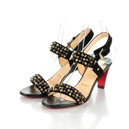 Christian Louboutin Suede Bikee Bike Sandals 35 Black 3 of 7