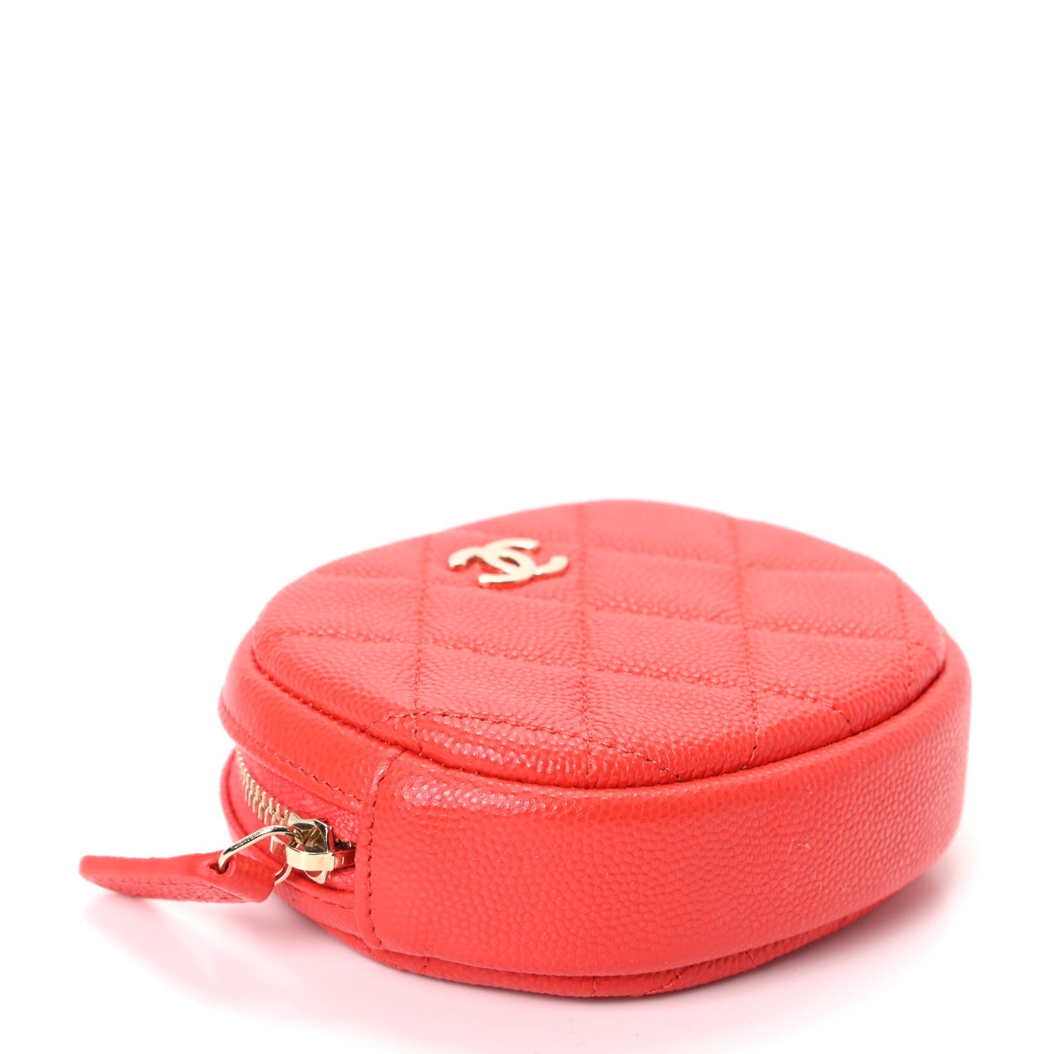 Chanel Caviar Quilted Zip Around Classic Coin Purse Red 4 of 10