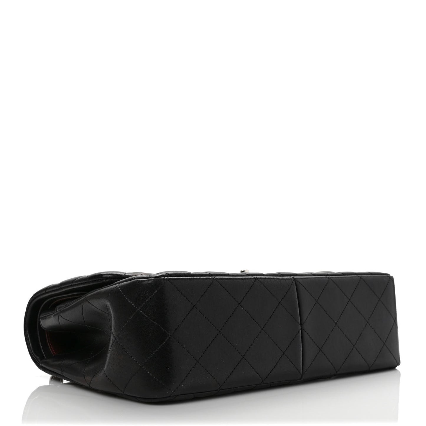 Lambskin Quilted Jumbo Double Flap Black