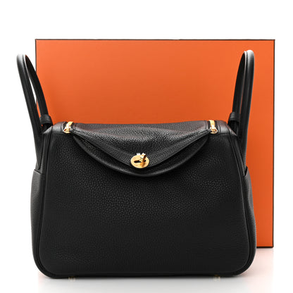Hermes Taurillon Clemence Lindy 30 Black 11 of 11
